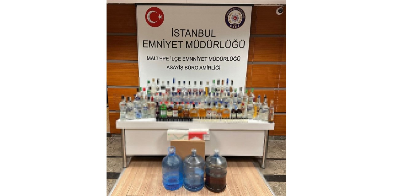 İstanbul'da iş yerinde sahte içki imal eden şüpheli yakalandı