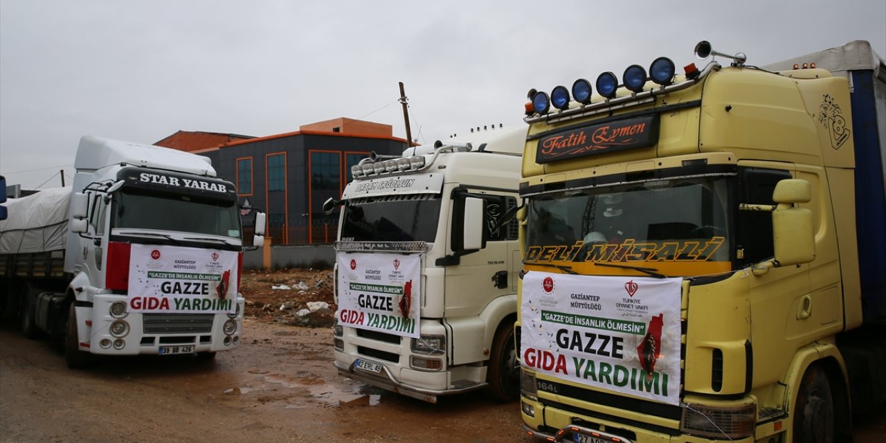 Gaziantep'ten Gazze'ye 10 tır gıda yardımı yola çıktı