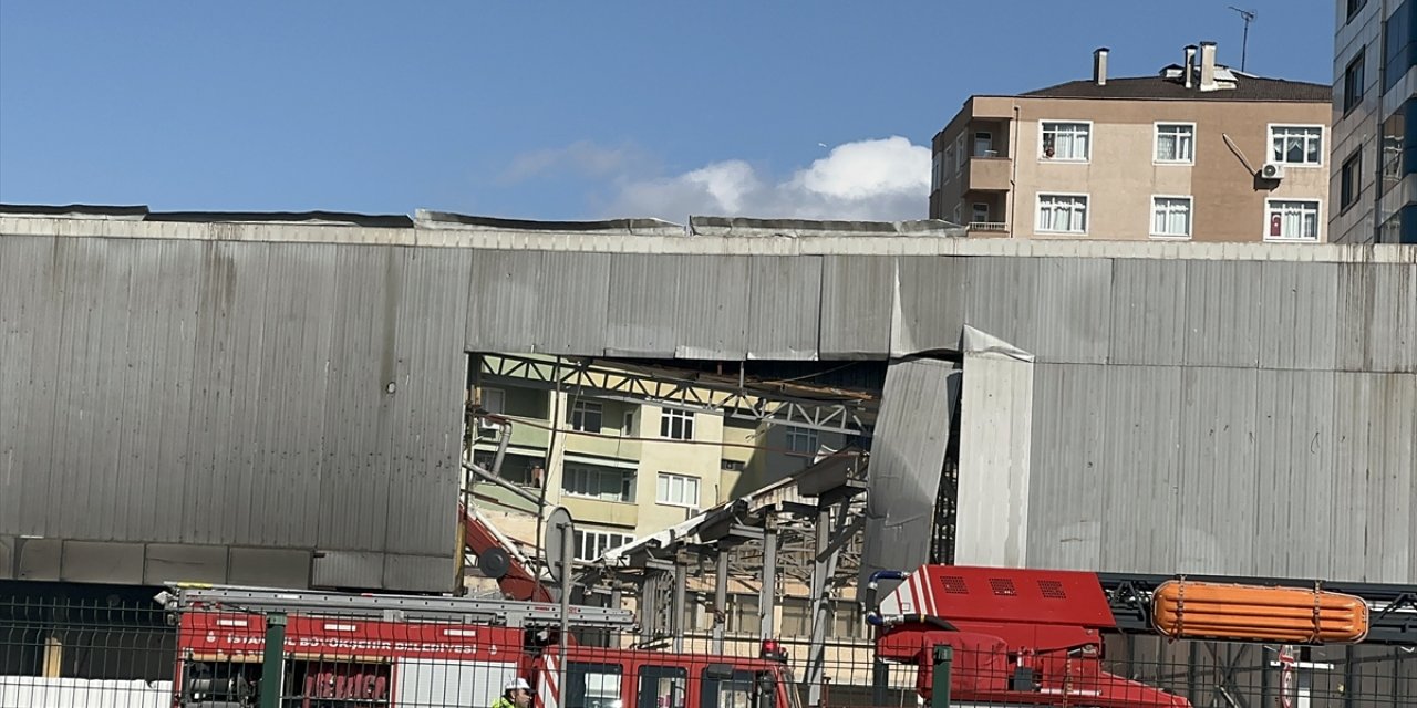 Pendik'te tadilat yapılan süpermarkette yangın çıktı