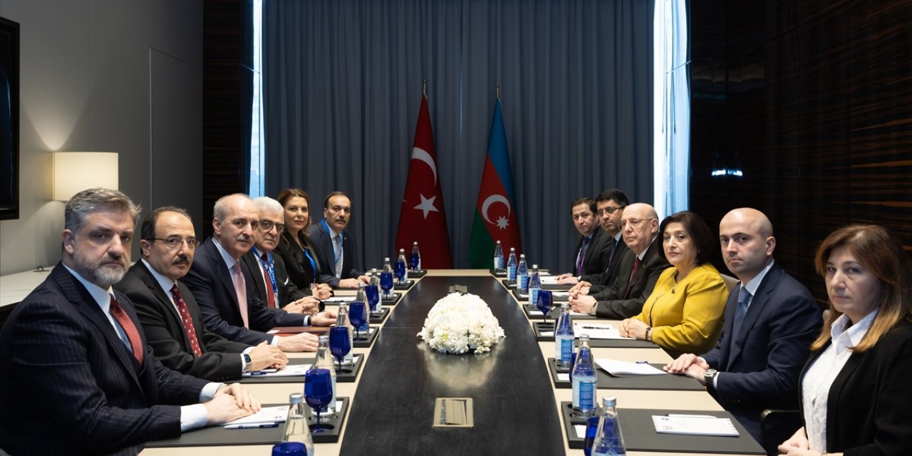 TBMM Başkanı Kurtulmuş, Azerbaycan Milli Meclisi Başkanı Gafarova ile görüştü