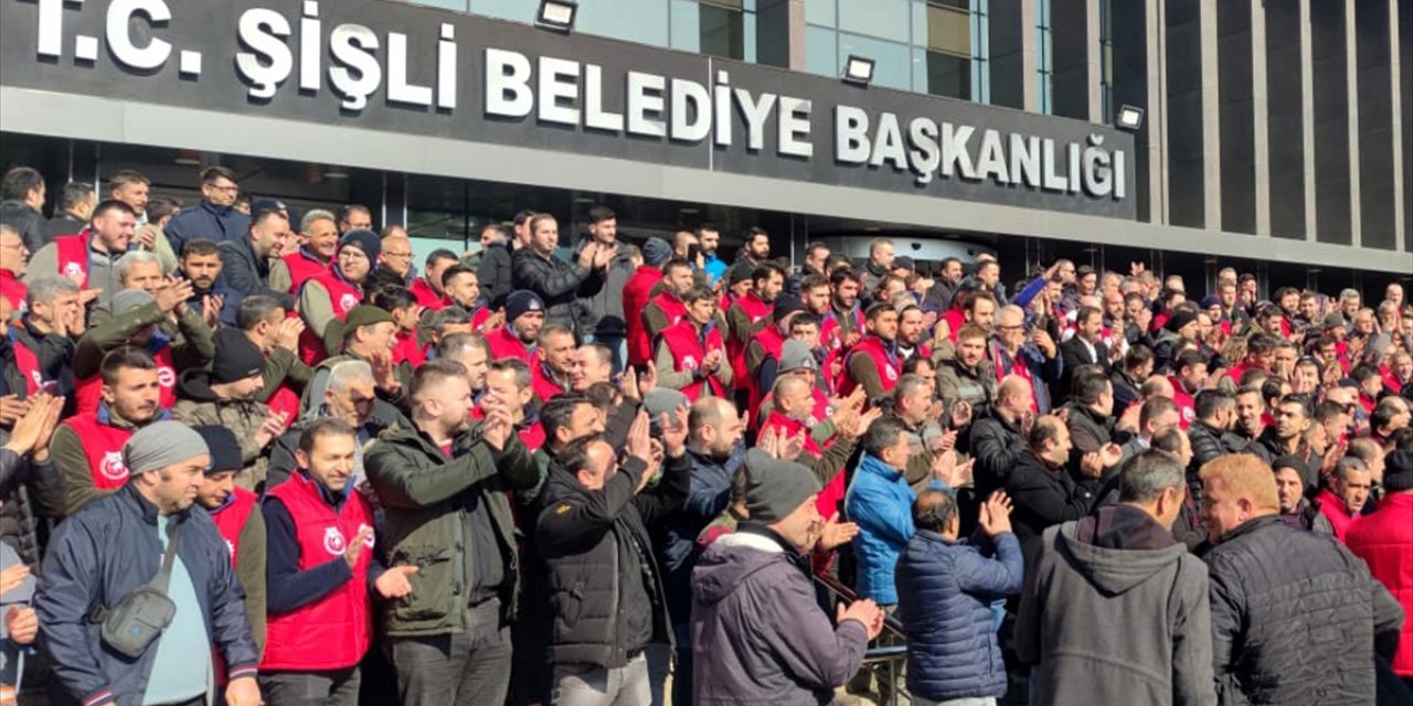 Şişli Belediyesi çalışanlarından "ücret zammı" eylemi