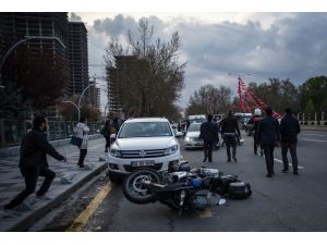 Başkentte motorize ekip kaza yaptı: 1 yaralı