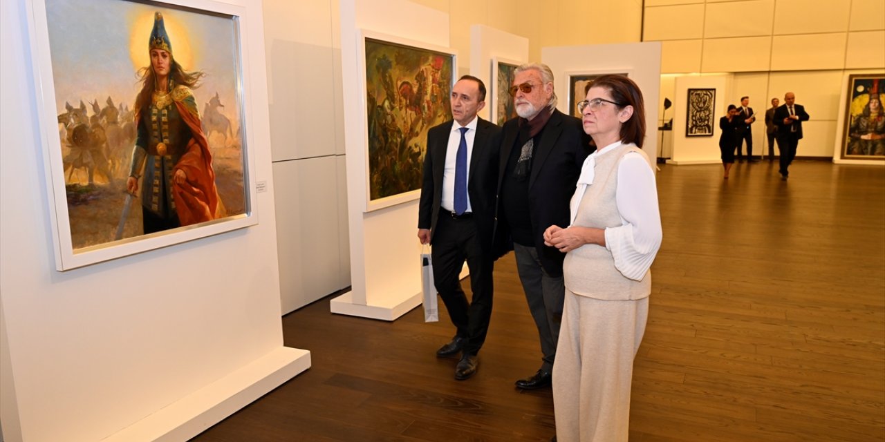 Türk dünyası ressamlarının "Tomris" konulu sergisi Azerbaycan'da açıldı