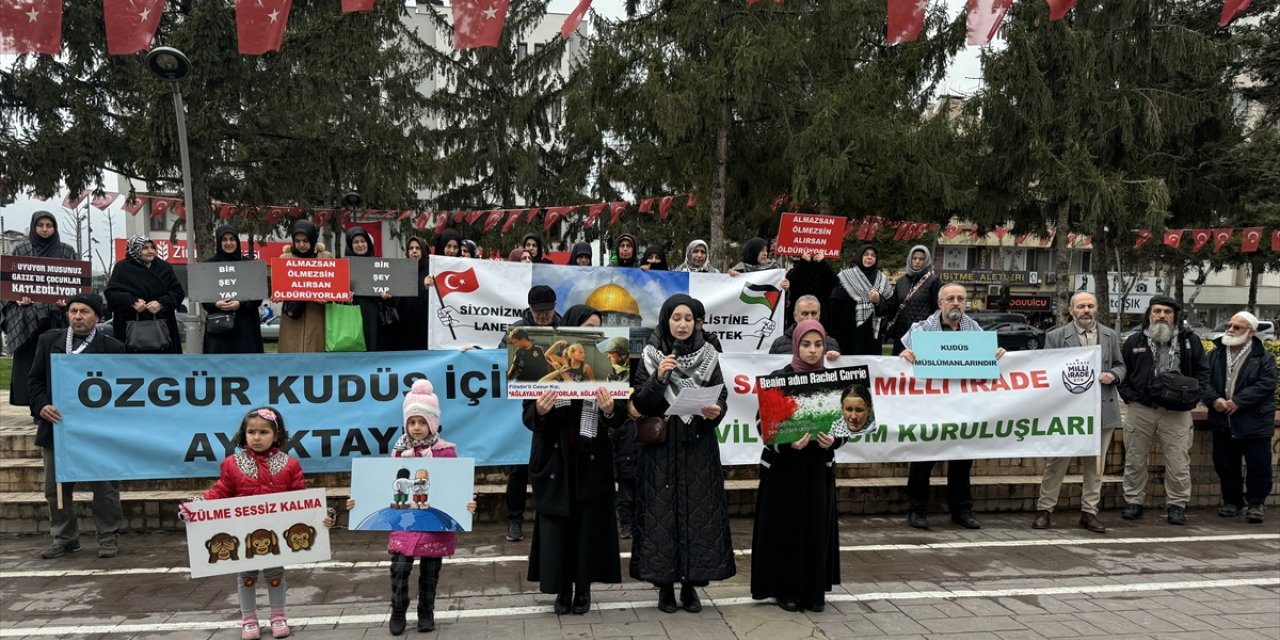 İsrail'in Gazze'ye yönelik saldırıları Sakarya'da protesto edildi