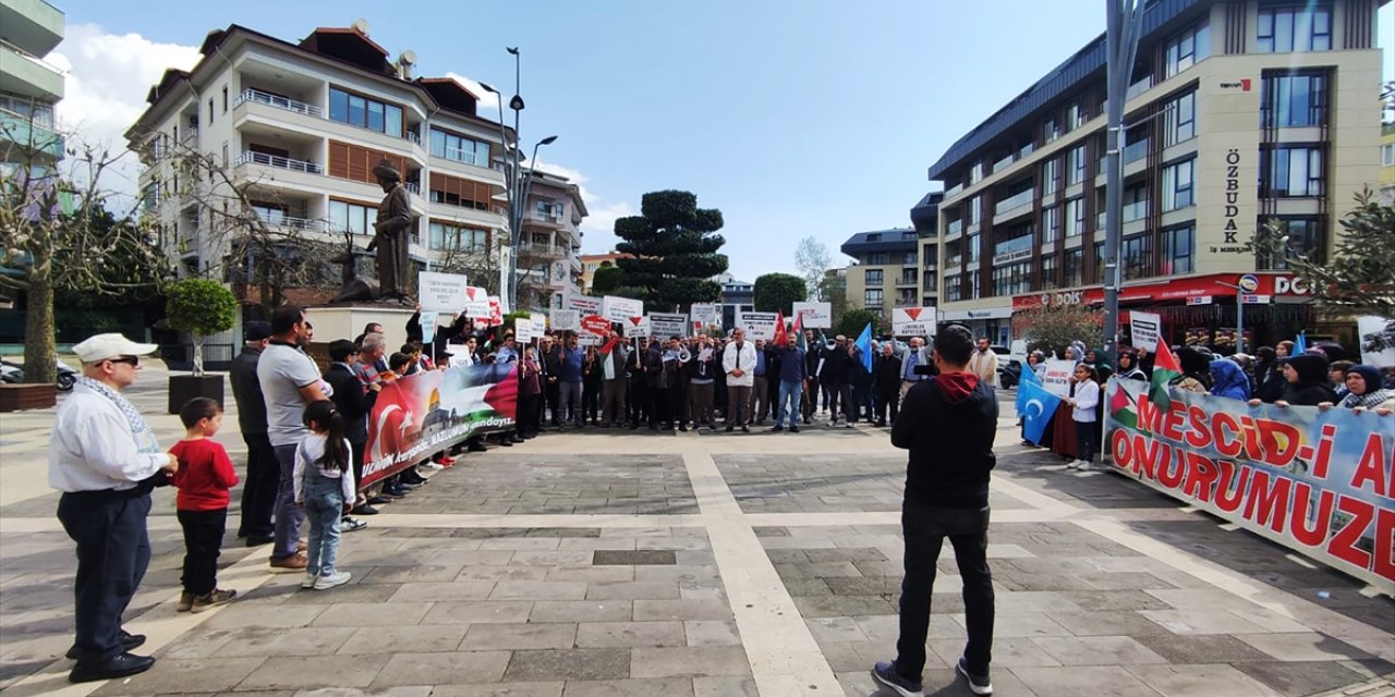 Alanya'da İsrail'in Gazze'ye saldırıları protesto edildi