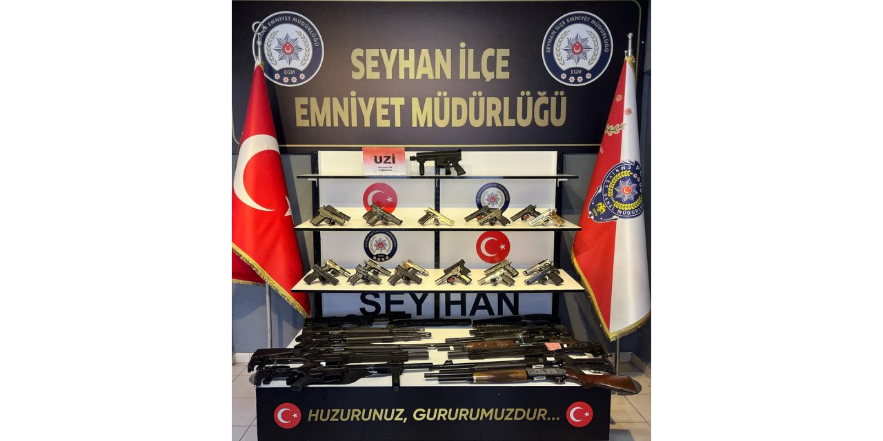 Adana'da operasyon ve denetimlerde 43 ruhsatsız silah ele geçirildi