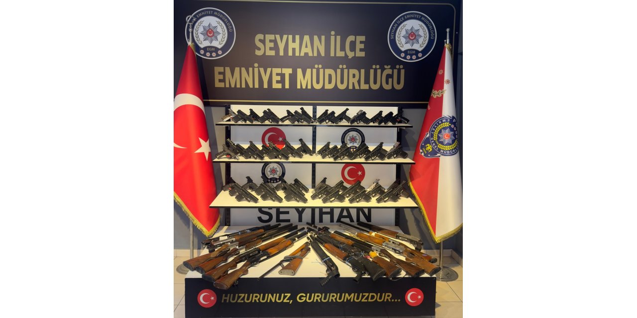 Adana'da operasyon ve denetimlerde ruhsatsız 80 silah ele geçirildi