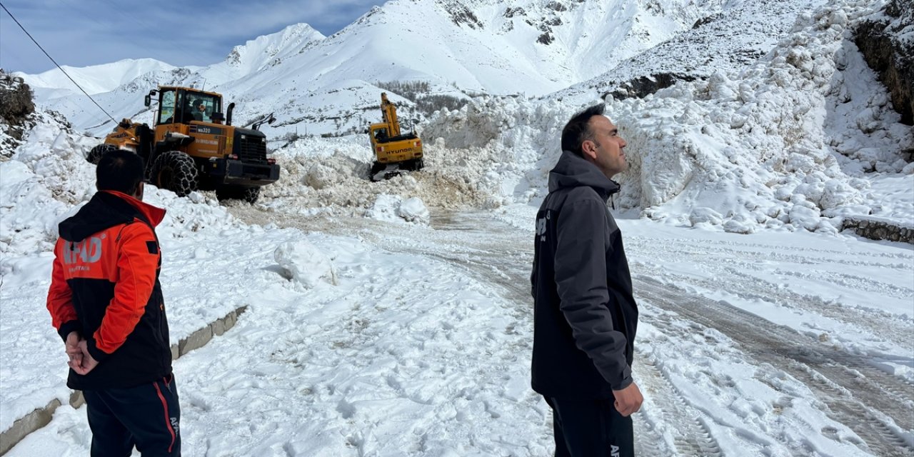 Van'da çığ düşen yolda inceleme yapıldı