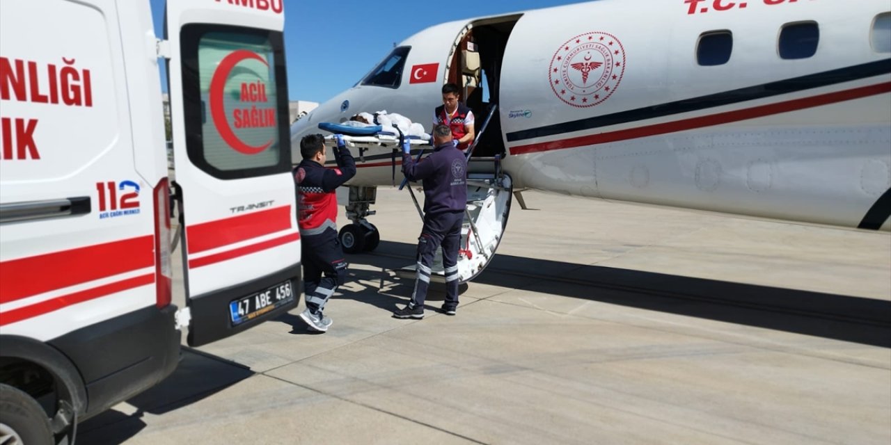 Mardin'de böbrek rahatsızlığı bulunan bebek ambulans uçakla Ankara'ya sevk edildi