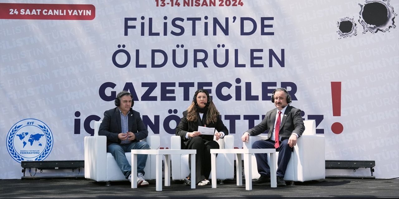 İstanbul'da, Filistin'de öldürülen gazeteciler için 24 saat sürecek tepki yayını başladı