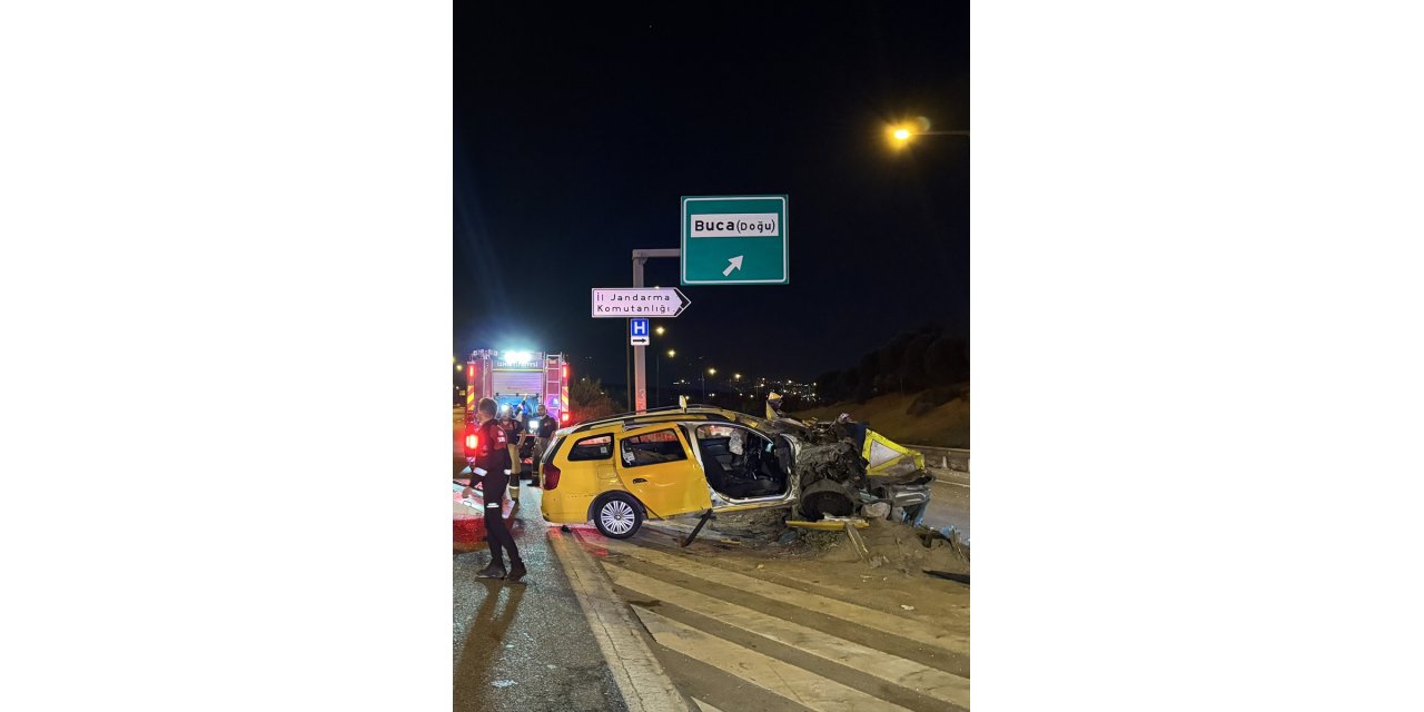 İzmir'de taksinin bariyere çarpması sonucu yaralanan kişi hayatını kaybetti