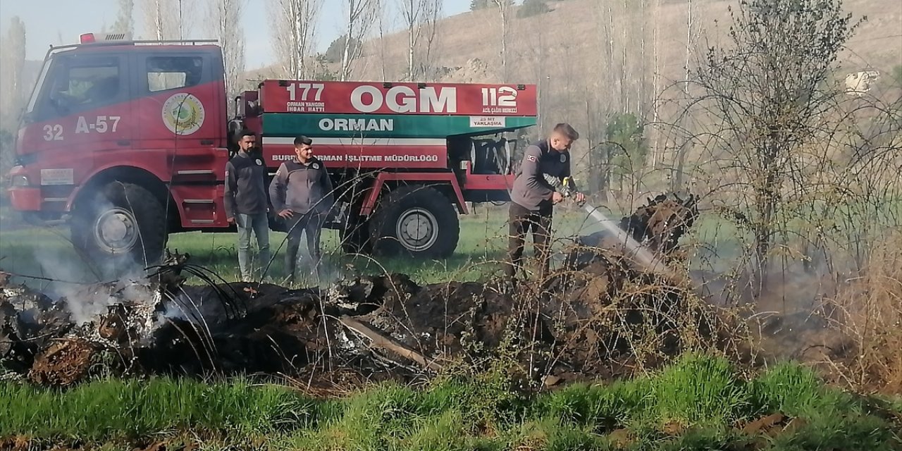 Burdur'da otluk ve kavaklık alandaki yangın söndürüldü
