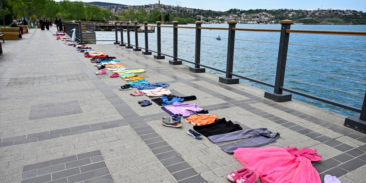 Beykoz'da anneler, çocukların İsrail saldırılarında öldürülmesini protesto etti