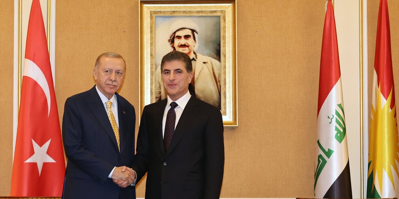 Cumhurbaşkanı Erdoğan, Neçirvan Barzani ve Mesrur Barzani ile görüştü