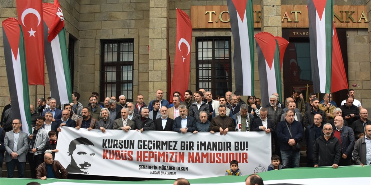 Trabzon'da Filistin'e destek için yürüdüler