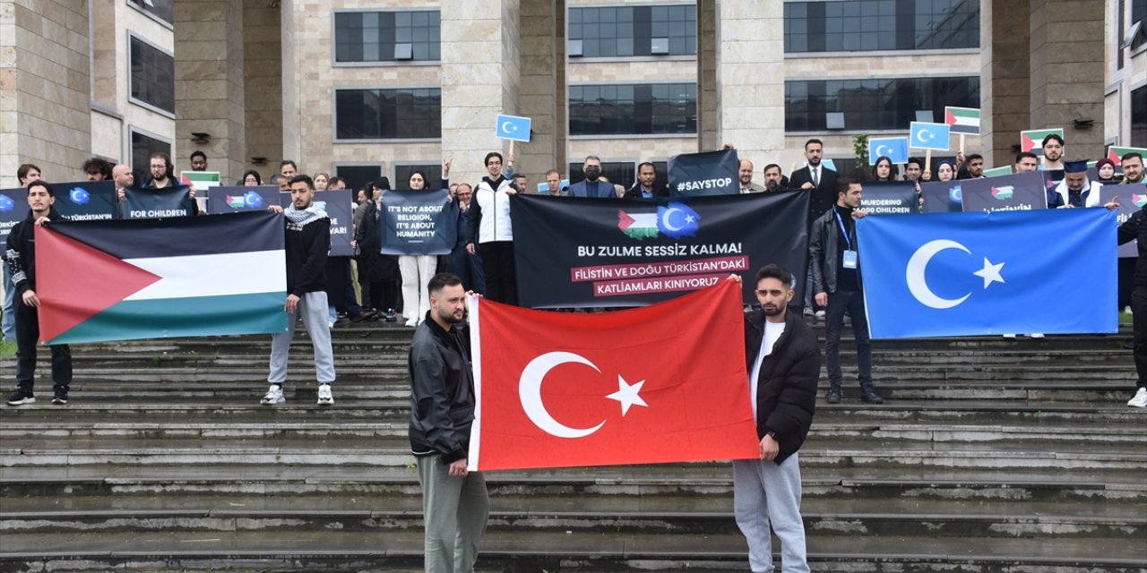 Bartın'da üniversite öğrencileri Filistin'e destek için "sessiz yürüyüş" yaptı