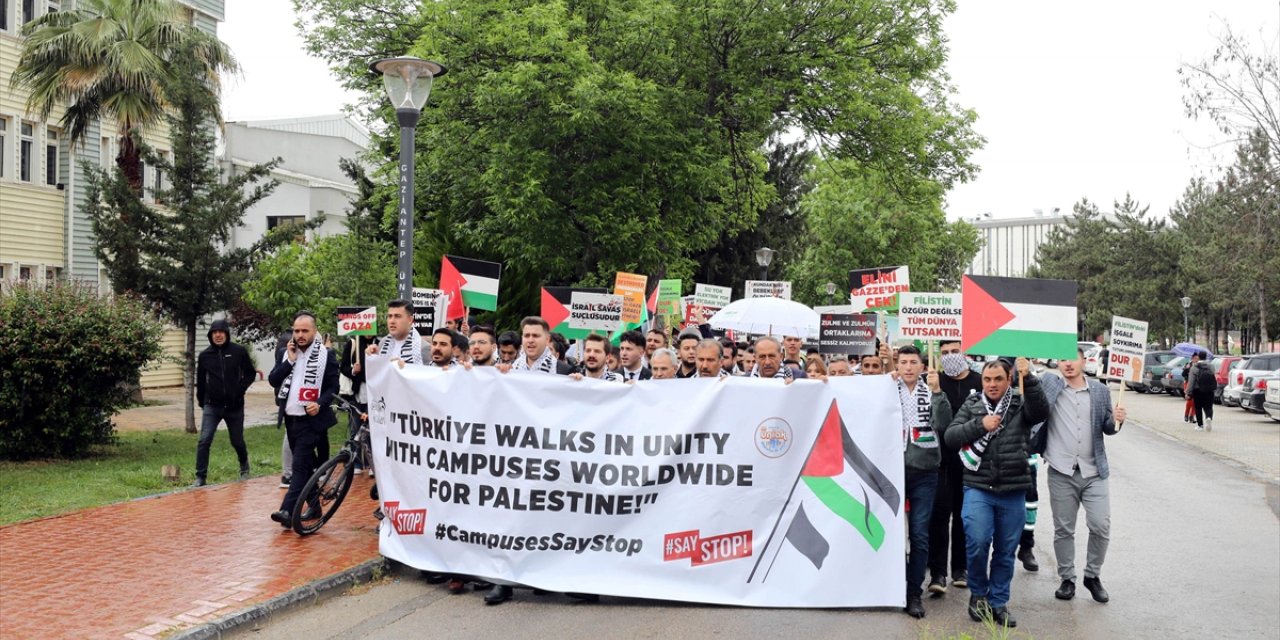Gaziantep'te üniversite öğrencilerinden ABD'deki Filistin eylemlerine destek