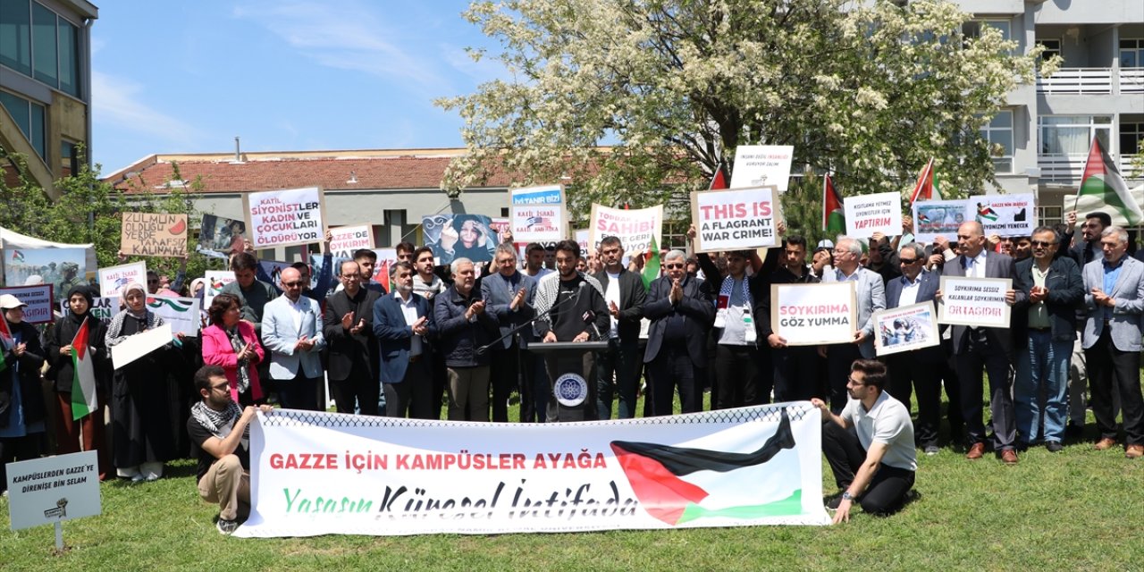 Kırklareli ve Tekirdağ'daki üniversitelerden Filistin'e destek için oturma eylemi