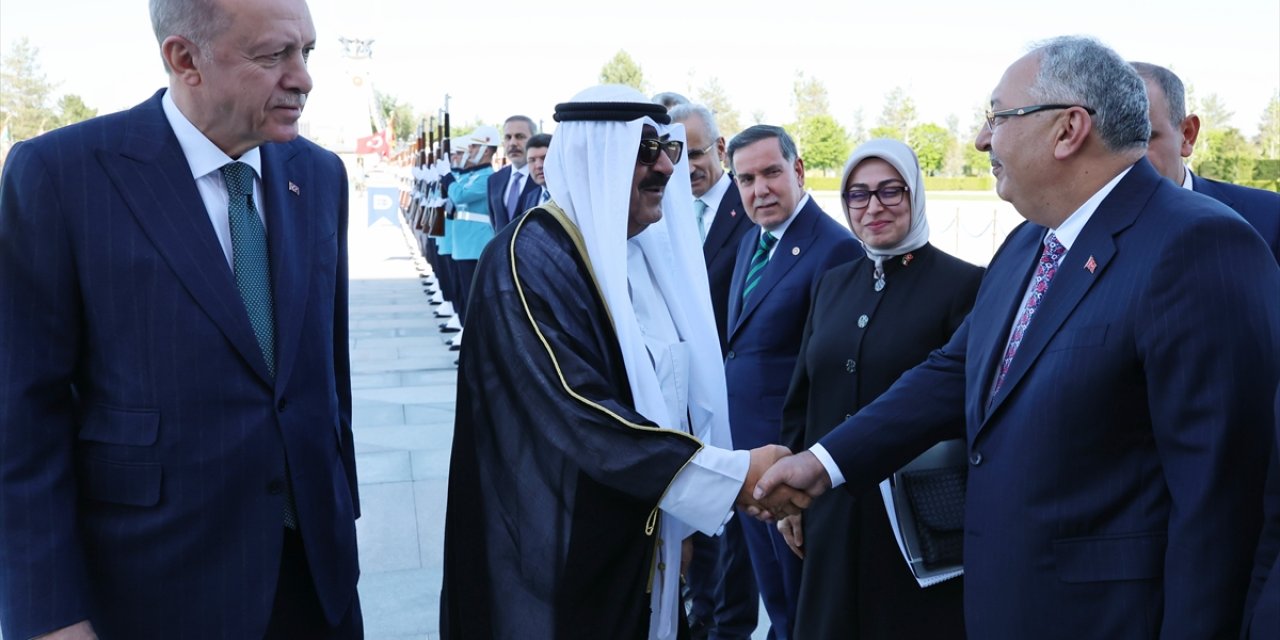 Cumhurbaşkanı Erdoğan, Kuveyt Emiri es-Sabah'ı resmi törenle karşıladı