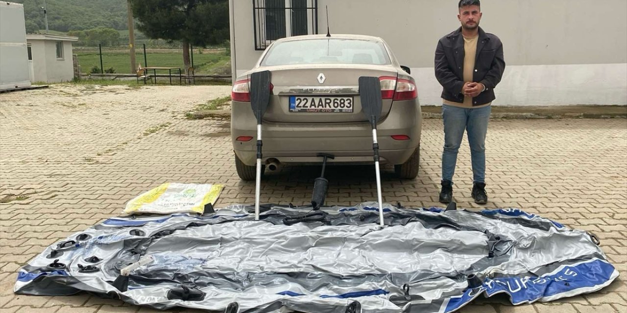 Edirne'de Yunanistan'a lastik botla kaçmaya çalışan 5 şüpheli yakalandı