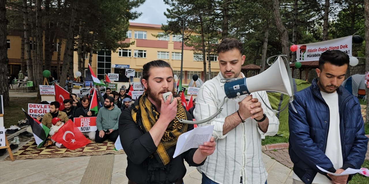 Çorum'da üniversiteliler Gazze için 3 günlük oturma eylemi başlattı
