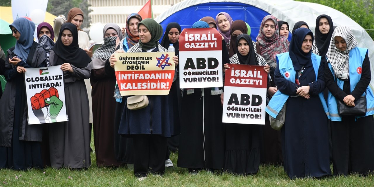 Malatya'da üniversite öğrencileri İsrail’in Gazze'ye saldırılarını protesto etti