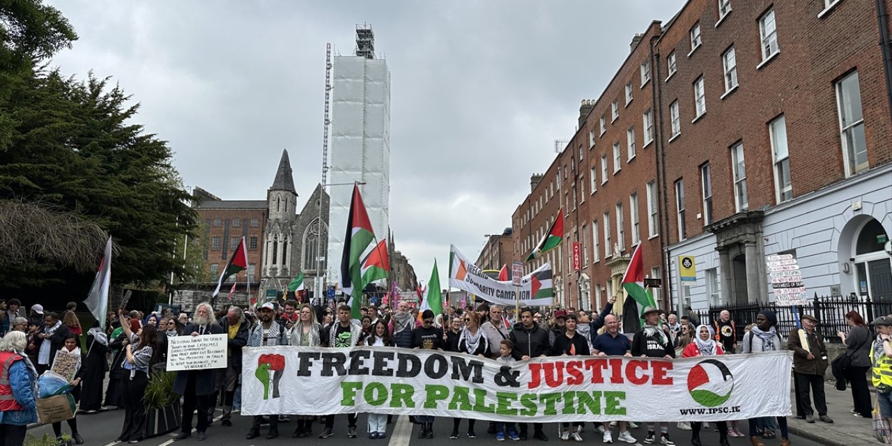 İrlanda'da Filistin'e destek gösterisi düzenlendi