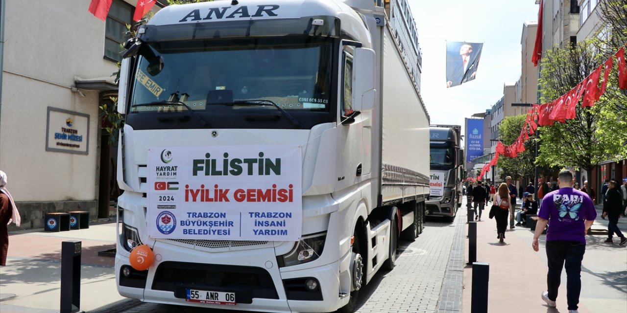 Trabzon'dan Filistin'e yardım tırları yola çıktı