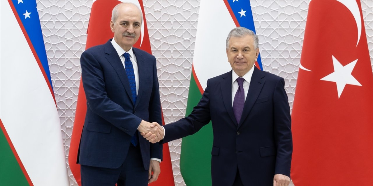 Özbekistan Cumhurbaşkanı Mirziyoyev TBMM Başkanı Kurtulmuş'u kabul etti