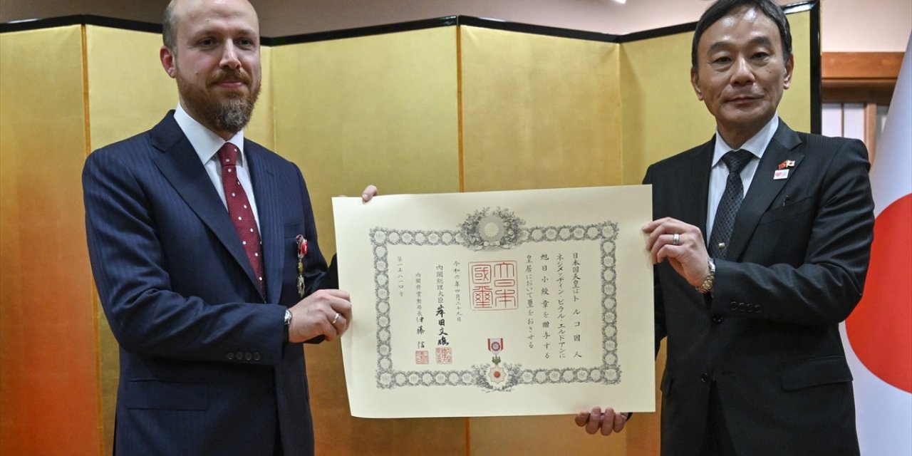 Japonya hükümeti, Dünya Etnospor Konfederasyonu Başkanı Bilal Erdoğan'a nişan takdim etti