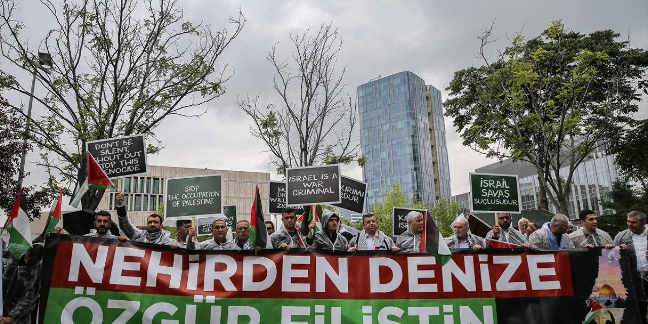 ABD'nin Ankara Büyükelçiliği önünde İsrail protestosu