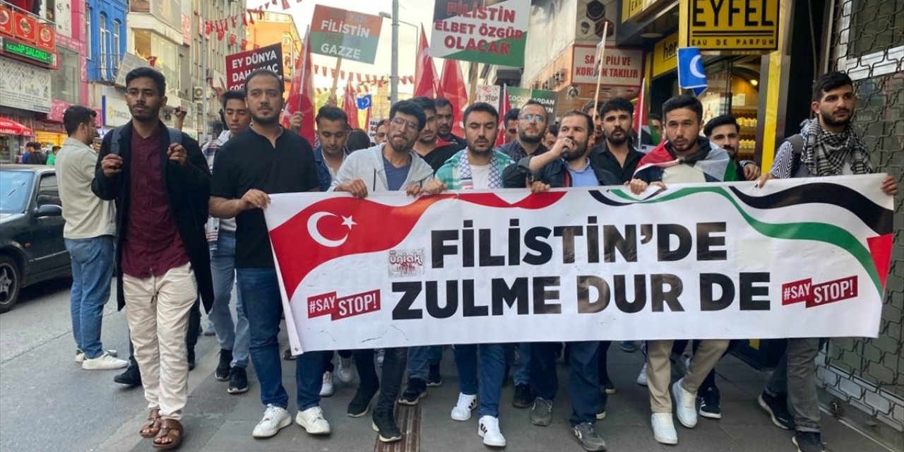 Kocaeli ve Zonguldak'ta İsrail'i telin, Filistin'e destek için yürüyüş yapıldı