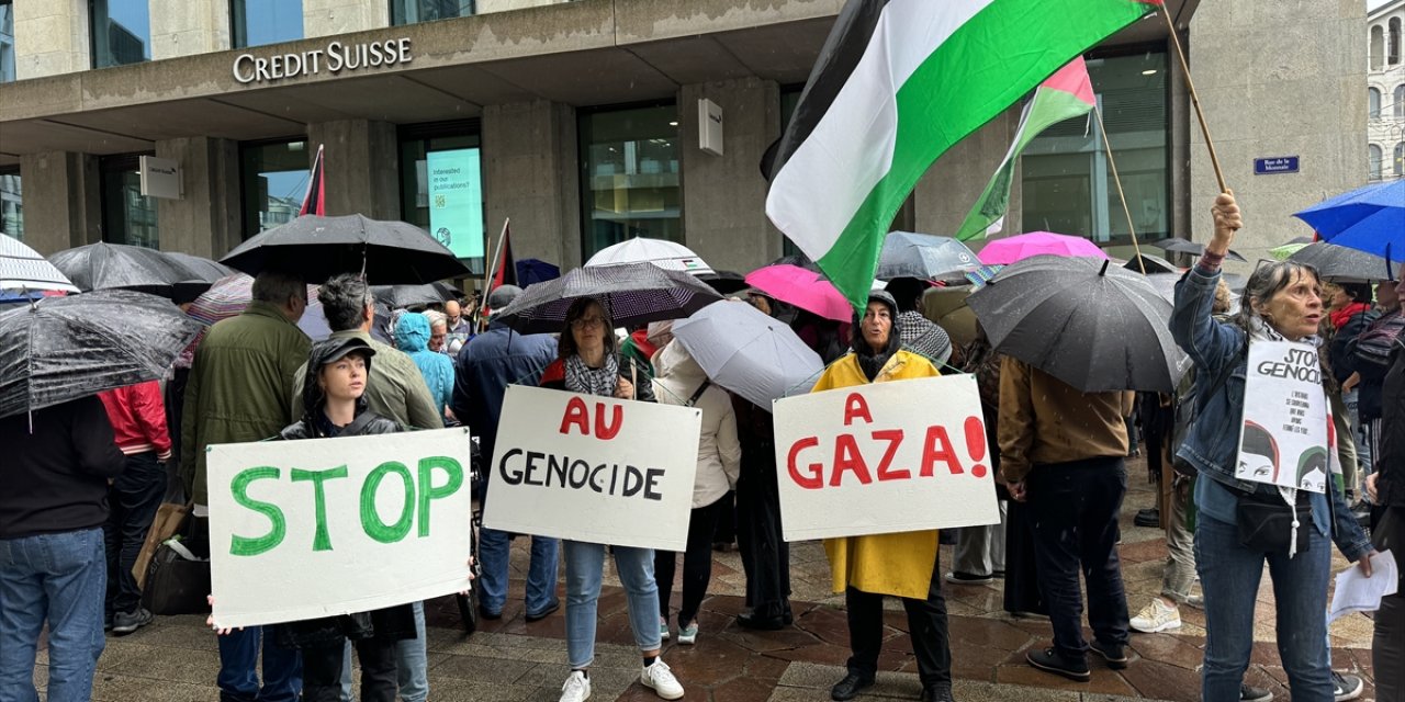 Cenevre'de Filistin'e destek gösterisi düzenlendi