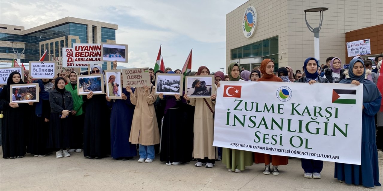 İsrail'in Filistin'e yönelik saldırıları Kırşehir'de protesto edildi