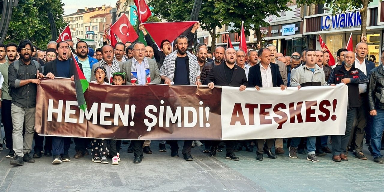 Bolu'da İsrail'in Gazze'ye saldırıları protesto edildi