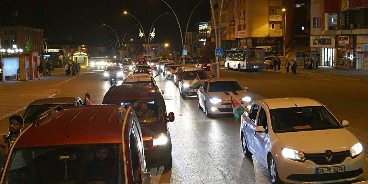 İsrail'in Gazze'ye yönelik saldırıları Erzurum'da protesto edildi