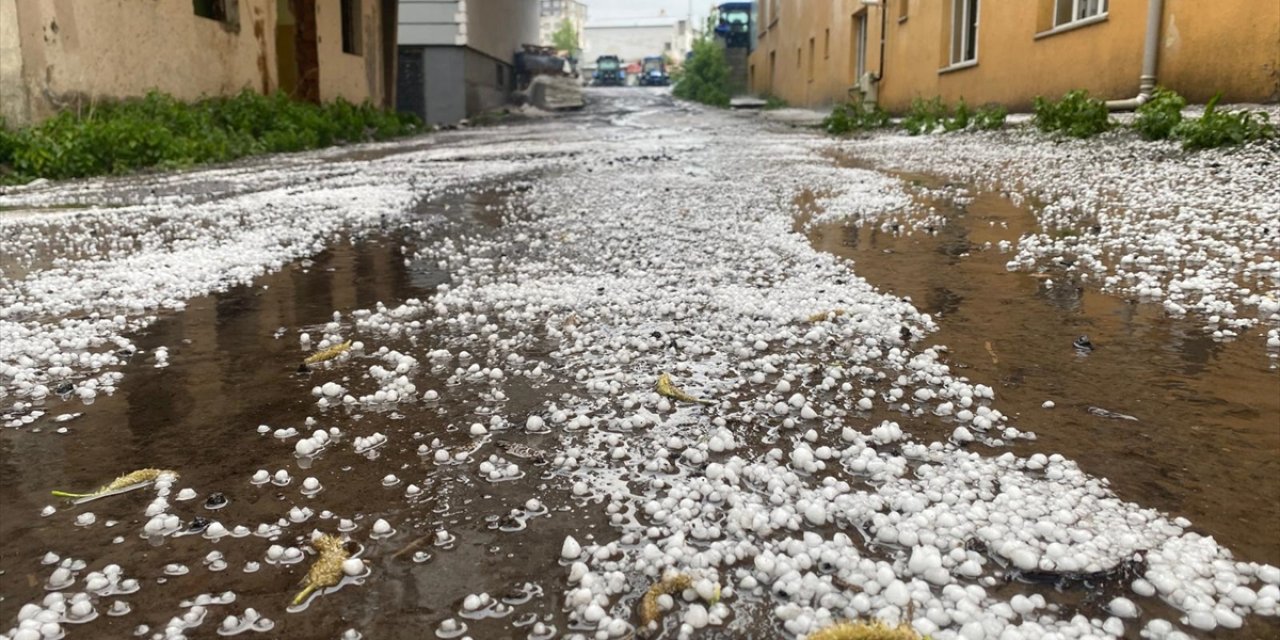 Ardahan'da sağanak ve dolu etkili oldu