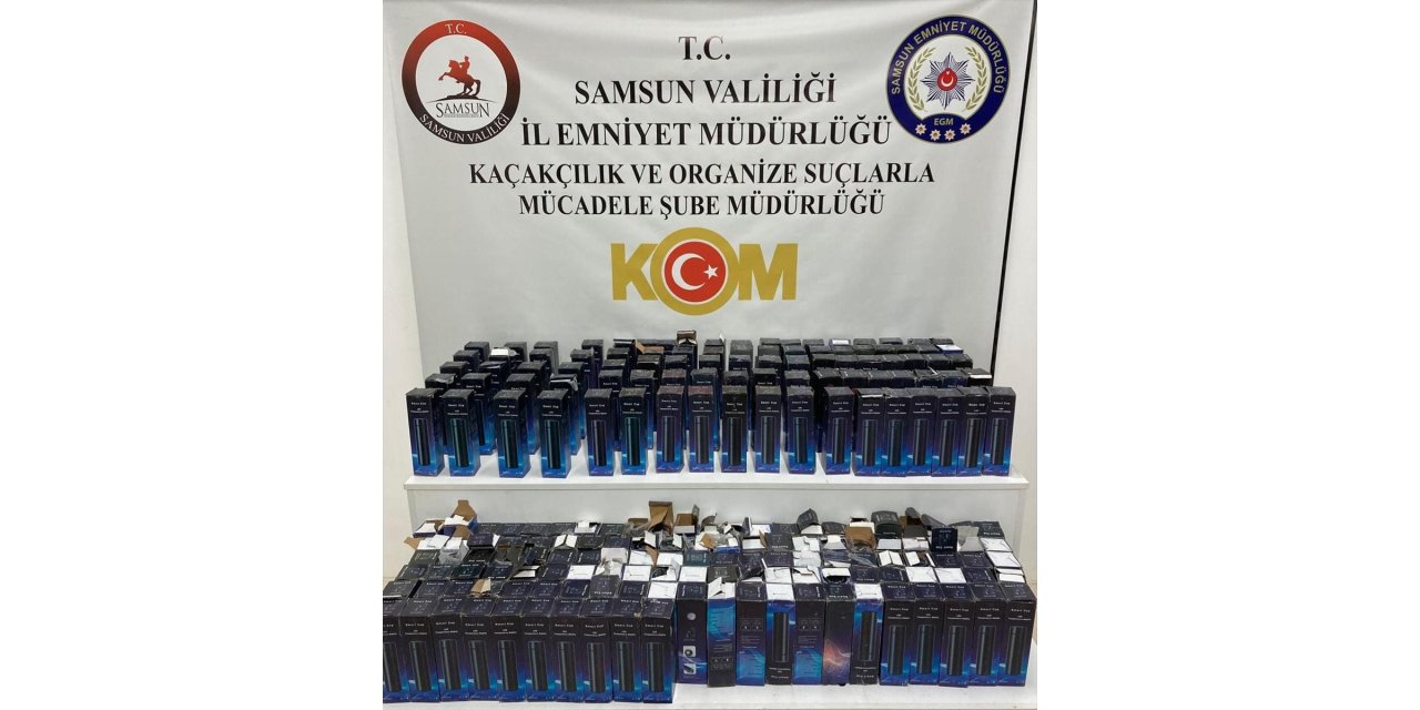 Samsun'da gümrük kaçağı 210 elektronik dereceli termos ele geçirildi