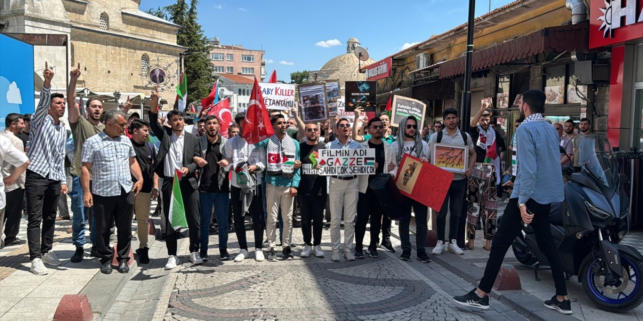 Kırklareli'nde İsrail'in saldırıları protesto edildi