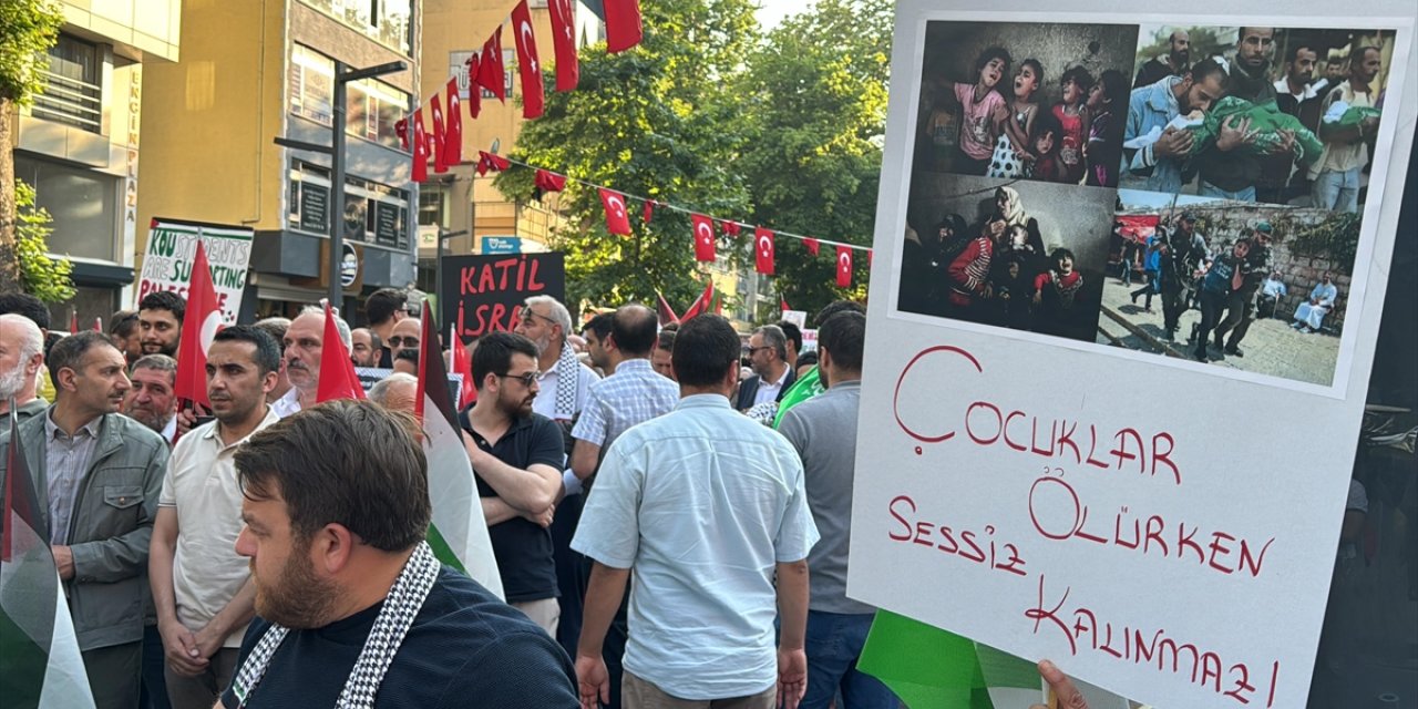 Kocaeli'de İsrail'in Gazze'ye yönelik saldırıları protesto edildi