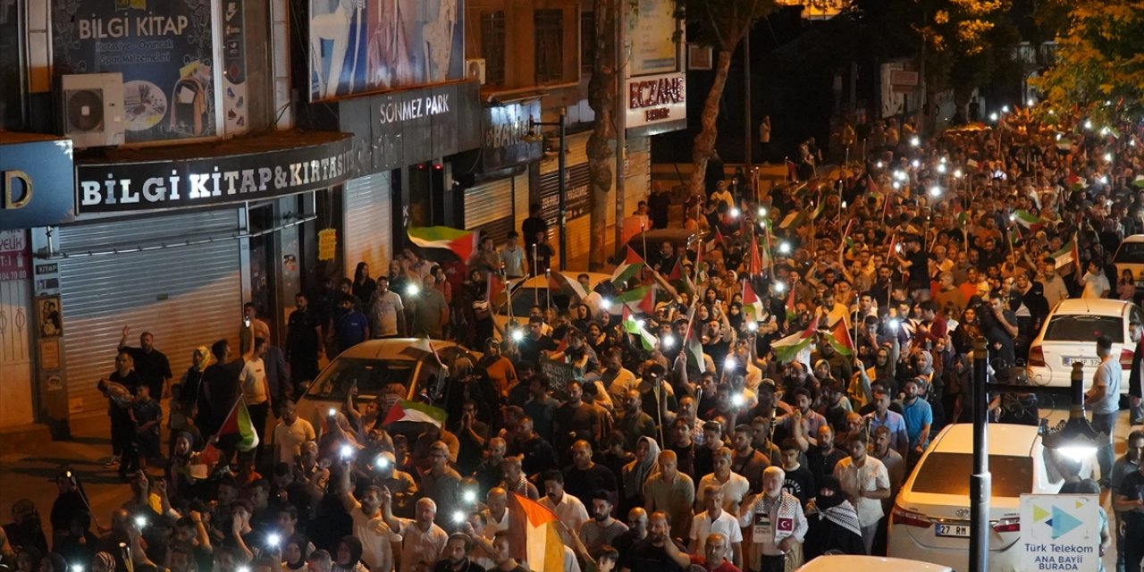 Adıyaman'da İsrail'in Gazze'ye yönelik saldırıları protesto edildi