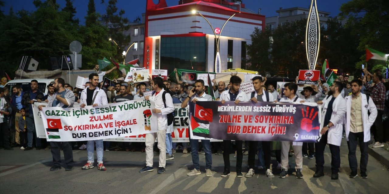 Gaziantep'te İsrail'in Gazze'ye saldırıları protesto edildi