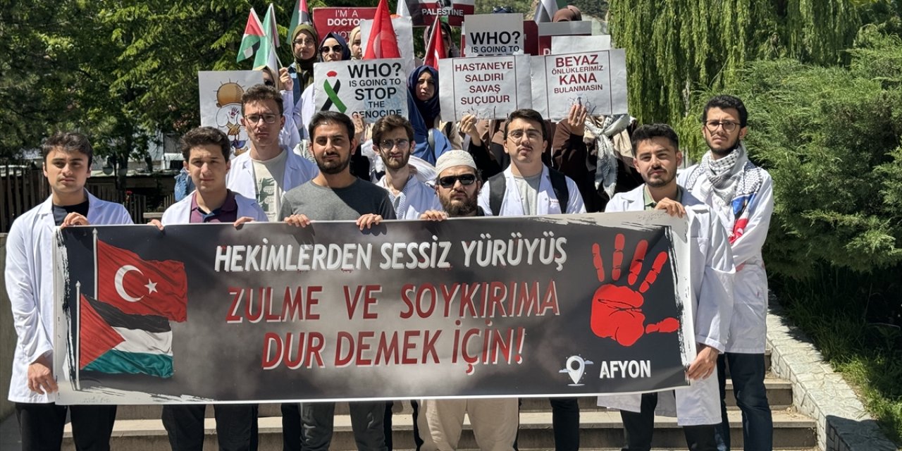 Afyonkarahisar'da Gazze'ye destek için "sessiz yürüyüş" yapıldı