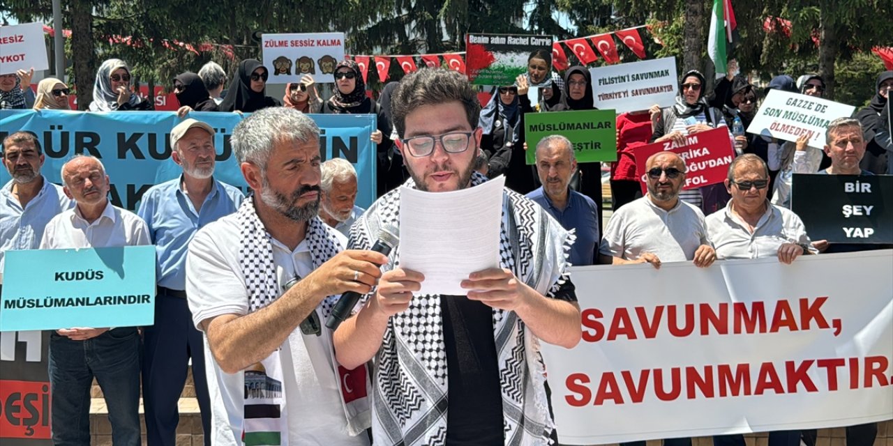 İsrail'in Gazze'ye yönelik saldırıları Sakarya'da protesto edildi