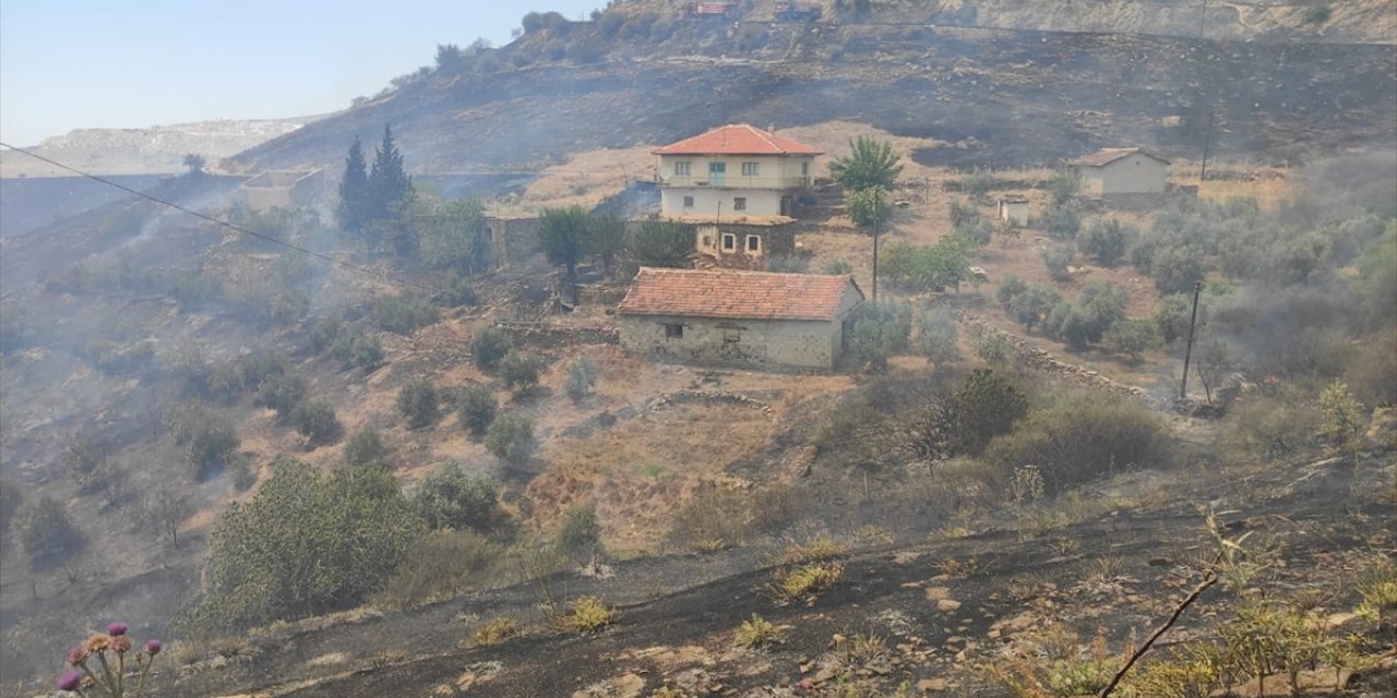 Manisa'da tarım alanında etkili olan yangına müdahale ediliyor