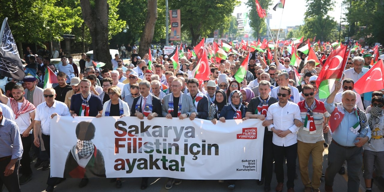 Sakarya'da "Büyük Filistin Yürüyüşü" düzenlendi