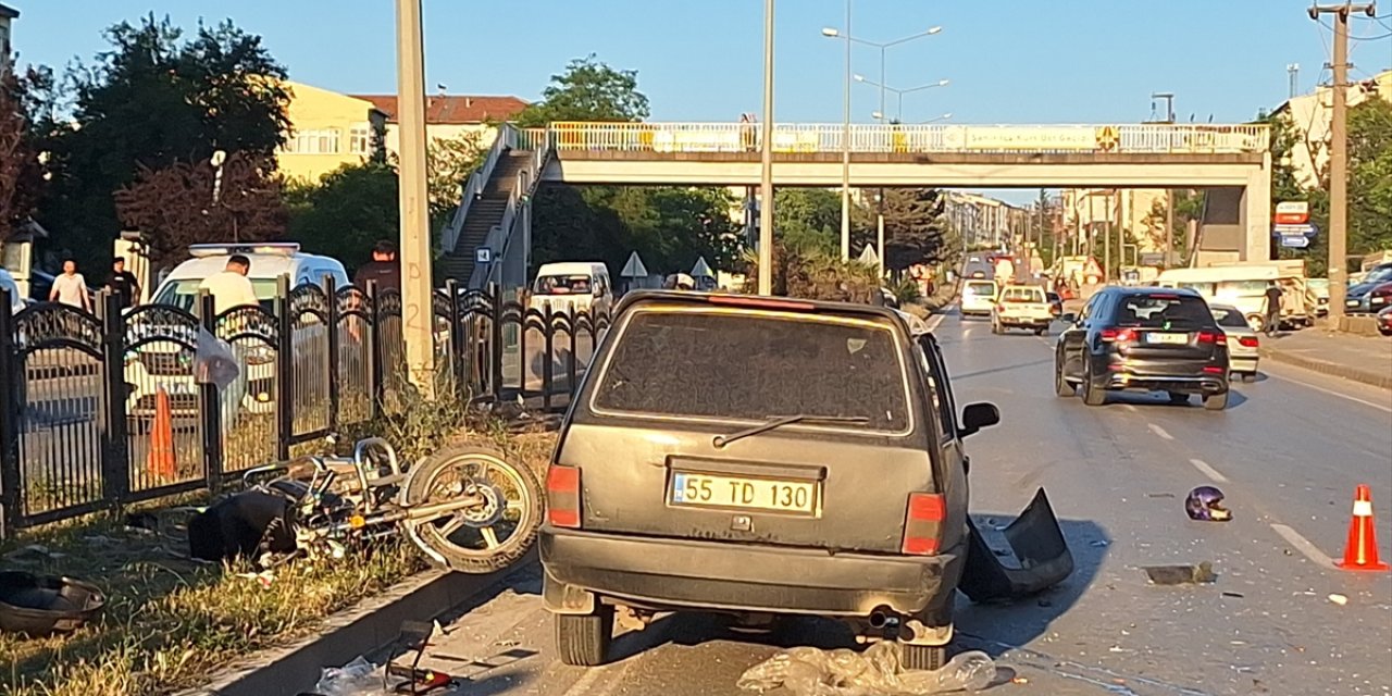 Samsun'da otomobille çarpışan motosikletin sürücüsü öldü