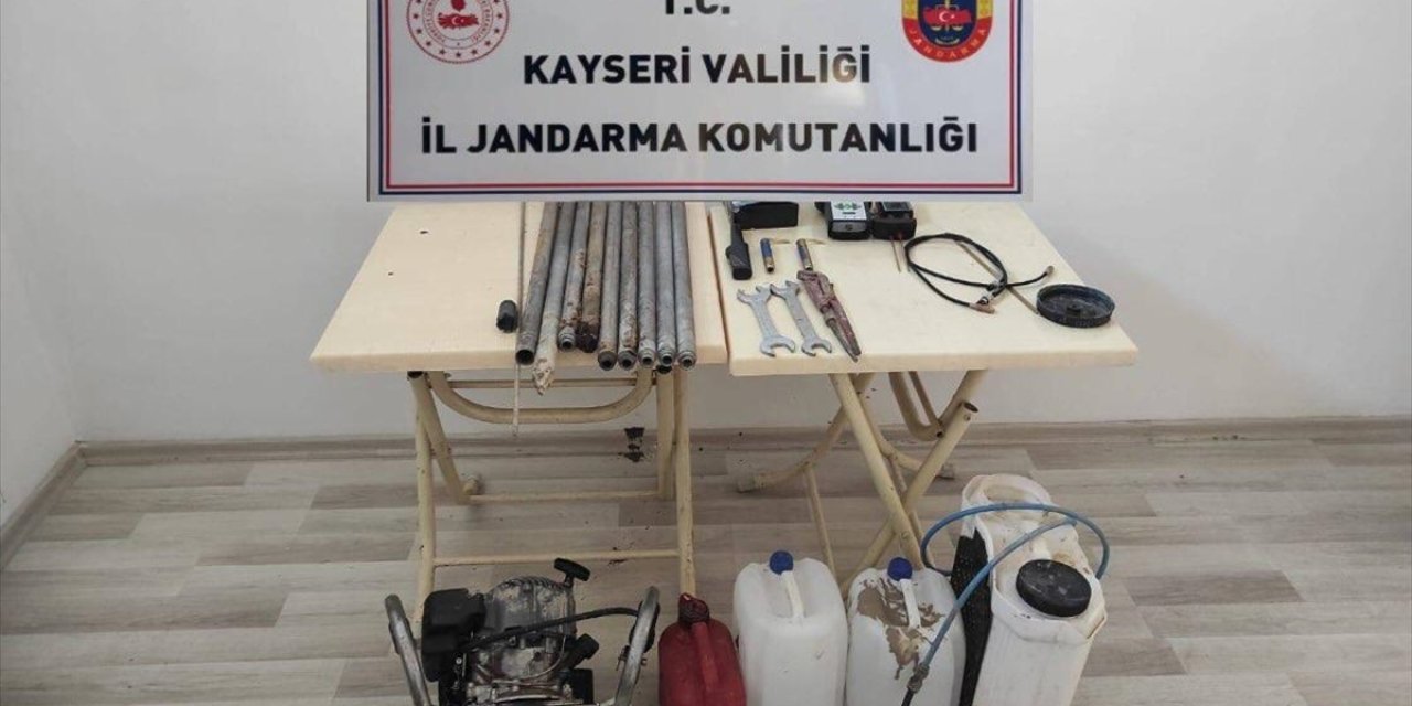 Kayseri'de izinsiz kazı yapan 6 şüpheli suçüstü yakalandı