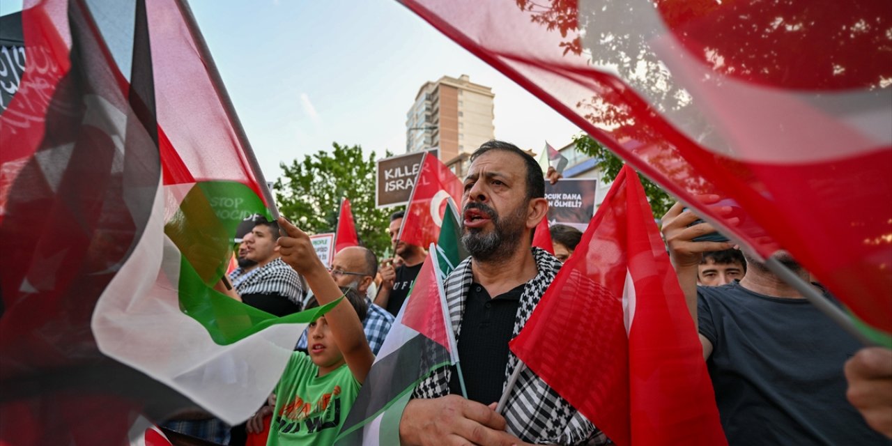 Ankara'da İsrail'in Gazze'ye saldırıları protesto edildi