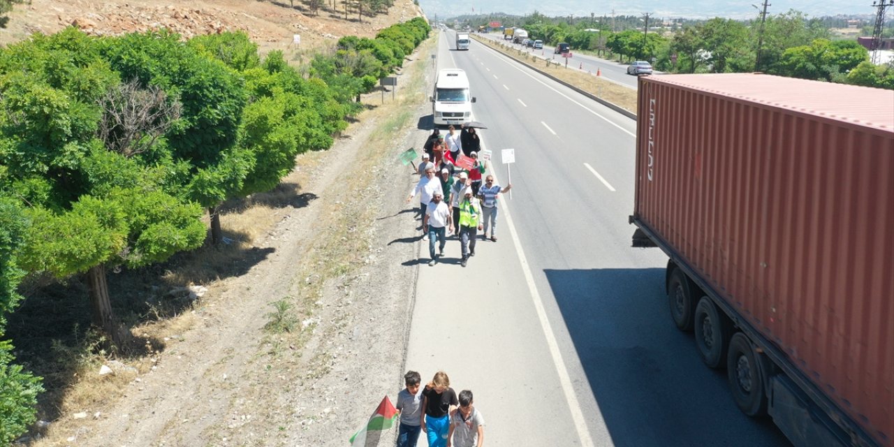 Kahramanmaraş'ta Gazze'ye destek için düzenlenen 40 kilometrelik yürüyüş sona erdi